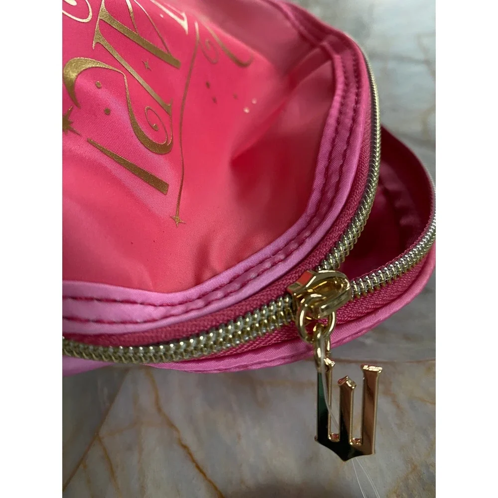 Wicked‎ x Conair Glinda So Popular Pink Cosmetic Makeup Bag Gold Zipper NWT